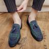 Men's Plaid Canvas Shoes Tassel Loafers Shoes Retro Casual Shoes Fashion Single Shoes Zapatos De Hombre  2024