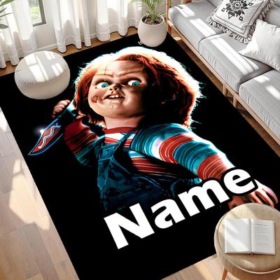 Custom Name Personalized Bride of Chucky Print Carpet, Versatile Home Decor Rug, for Playroom, Apartment, Balcony, Entryway, Hallway Gift