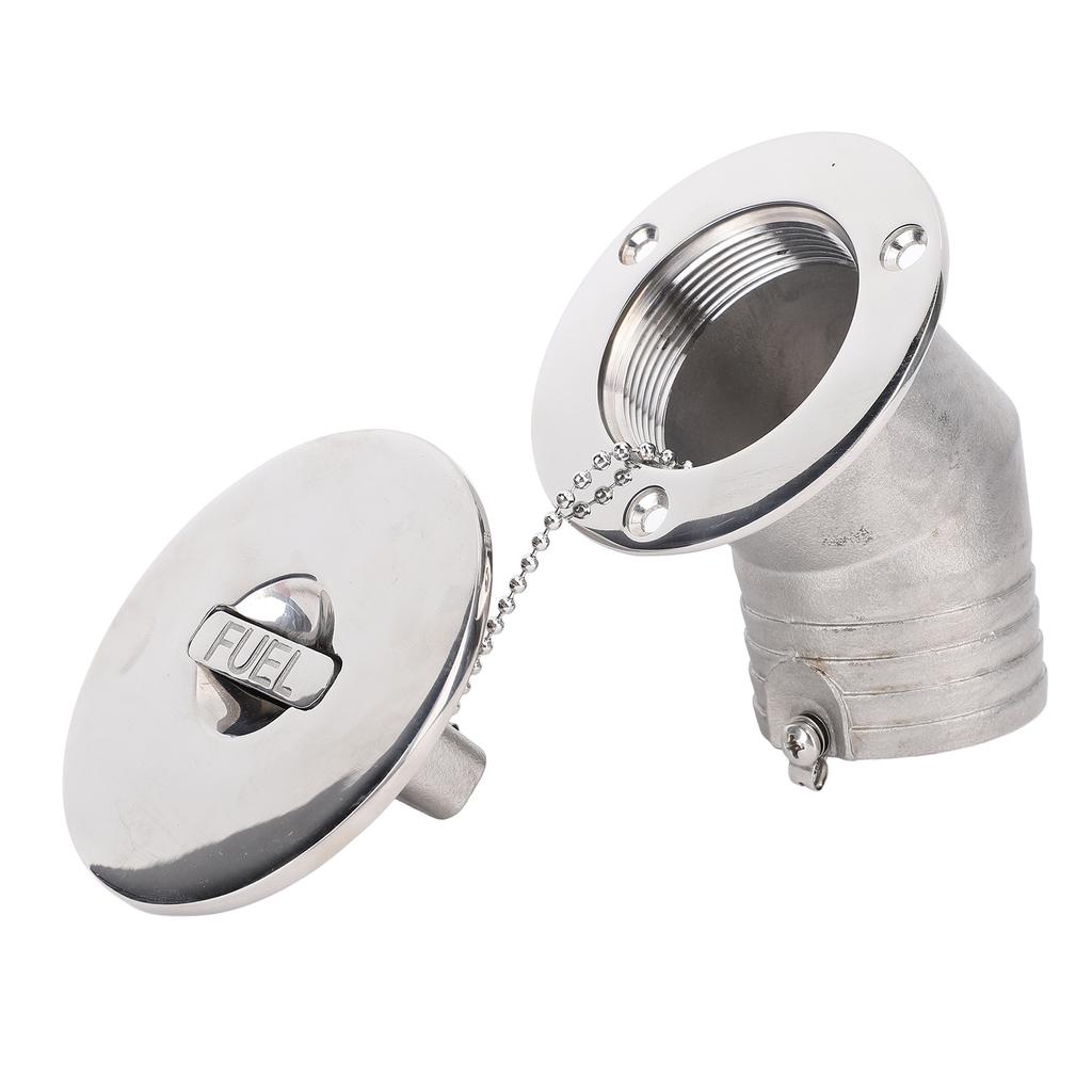 Palivová palubní plnička lodi s bezklíčovým uzávěrem 45 stupňů 50 mm 2 palce Mořské zrcadlově leštěné kování z nerezové oceli 316 Úhlové