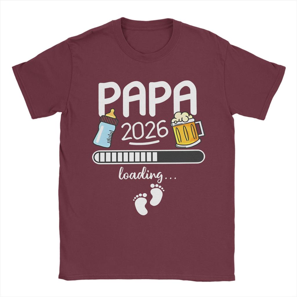 Papa 2026 Men T Shirt Future Dad French Texts Beer Lovers Father's Day Crazy Tee Shirt Short Sleeve T-Shirt Cotton Unique Clothe