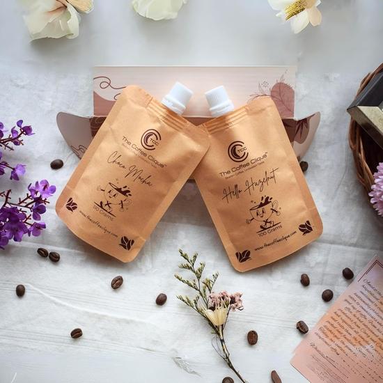The Coffee Clique | Choco Mocha + Hello Hazelnut | Beaten Coffee Paste | Cafe Like Cappuccino At Home | No Additional Sugar Needed | 210 Grams