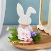 Easters Rabbit Wood Ornament Cartoon Rabbit Wood Crafts for Easters Home Party Desktop Decoration