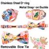 Unique Summer Spring Flower Dog Cat Collar Set with Bow Tie Personal Custom Puppy Necklace XS-XL