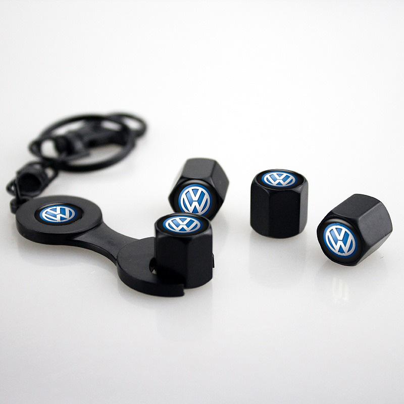 5pcs Metal Car Wheel Tire Valve Caps Case Tools Included For Volkswagen VW GTI Golf Polo Passat CC Tiguan T-ROC Jetta Taigo MK3 zf9
