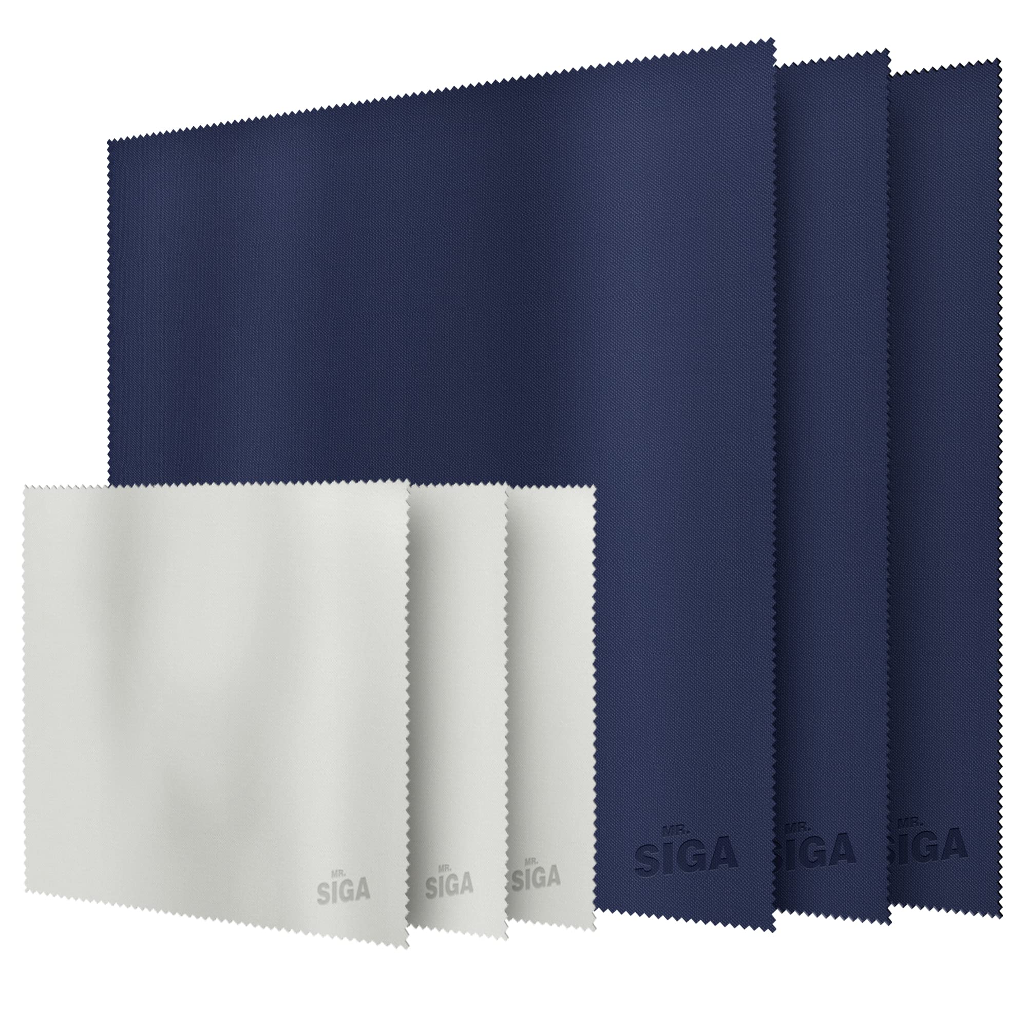 MR.SIGA Microfiber Eyeglass Cleaning Cloths for Camera Lenses, LCD Screens, Eyeglass Lenses, Musical Instruments, and Smartphones - 3 Cloths (Navy 40