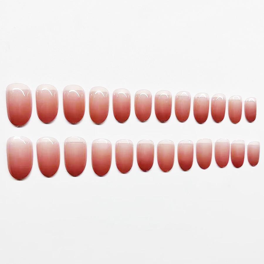 Charming Gradient Blush Detachable Press-On Short Nails