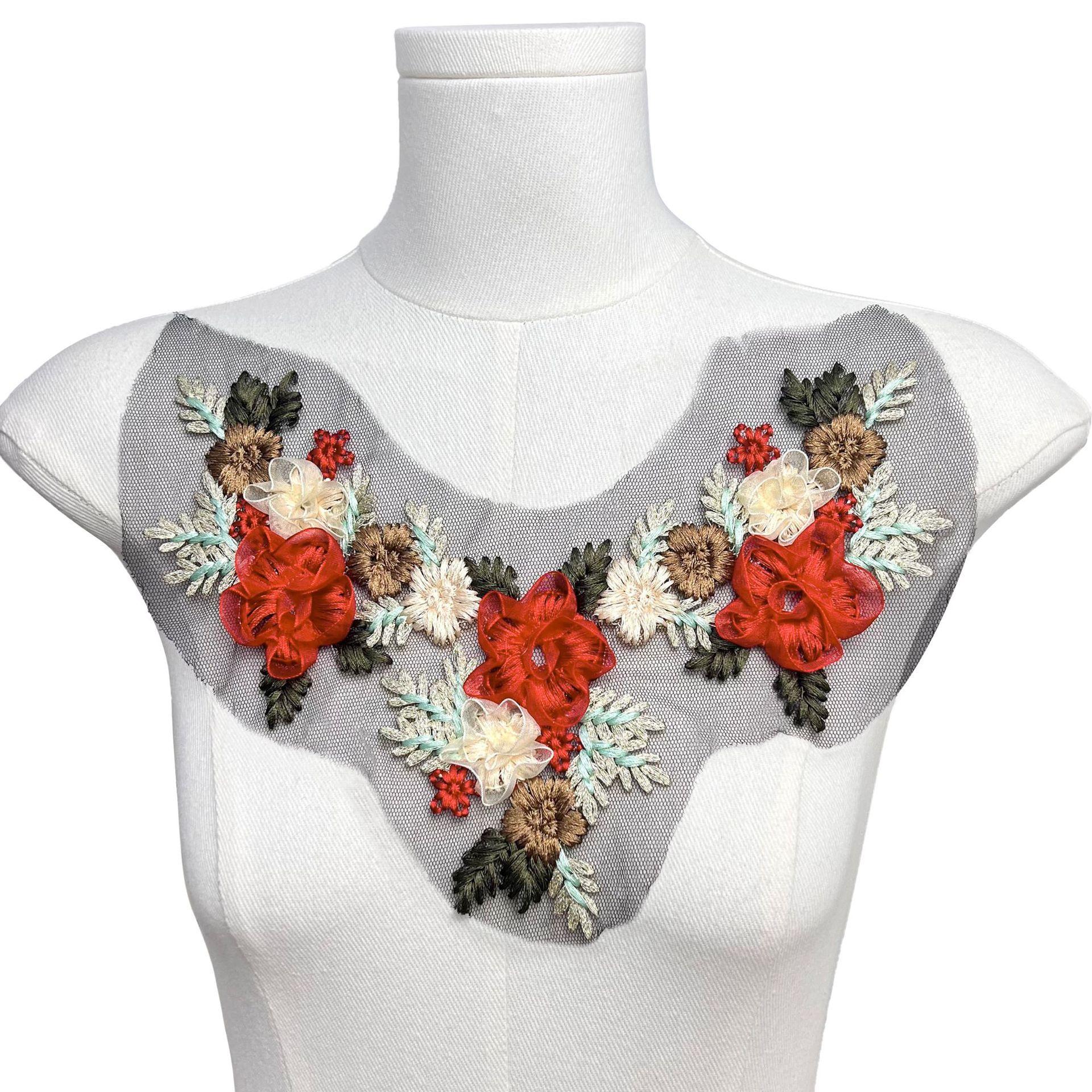 

Кружевная лента с ручной вышивкой, тканевая наклейка в виде цветка, свитер, свадебное платье, юбка, кружевная декоративная одежда, аксессуары 7438