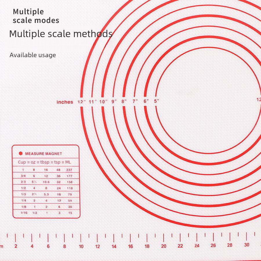 Heavy-Duty Silicone Baking & Kneading Mat with Scale – Heat-Resistant Glass Fiber Rolling Pad