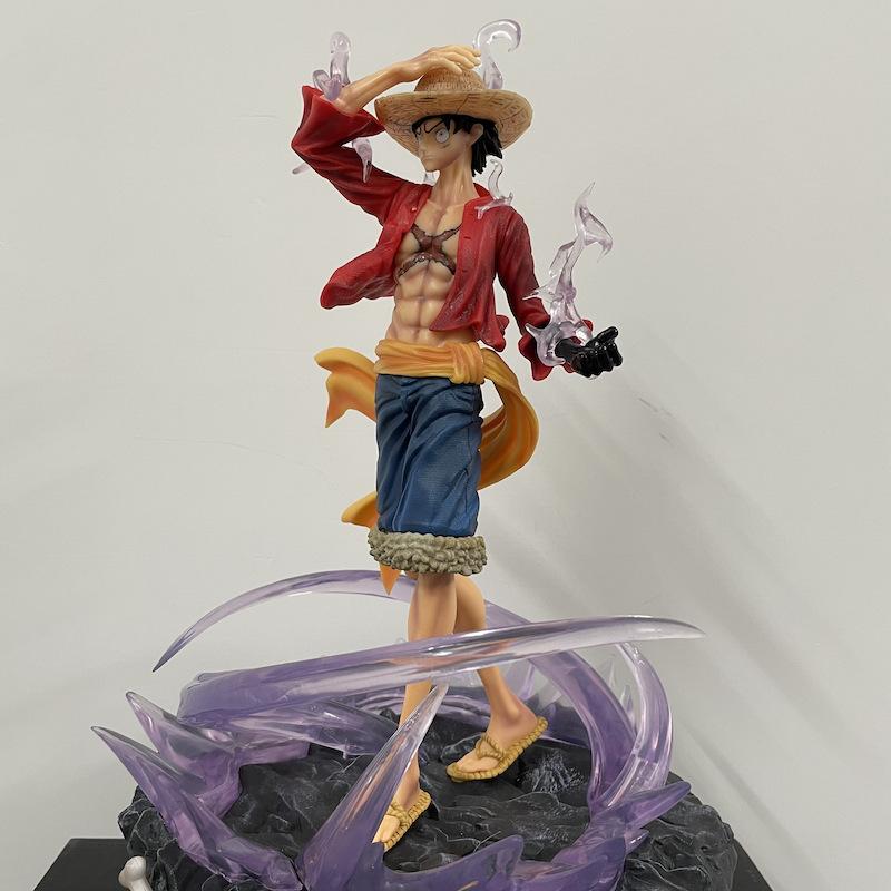 New 41CM One Piece GK Three Forces Hot Blooded Road Flying Cannot Shine Scene Statue Ornament Handmade Model Box Set