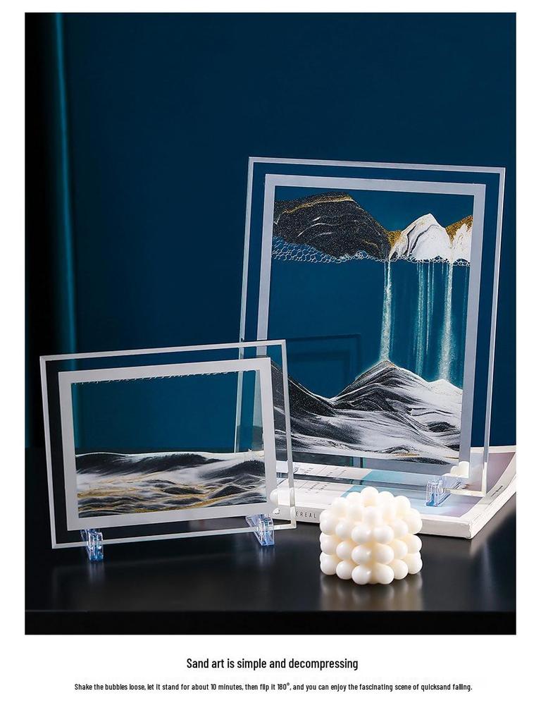 Kreative 3D Treibsand-Sanduhr: Flüssige Bewegung Desktop-Dekor & Einzigartiges Geschenk