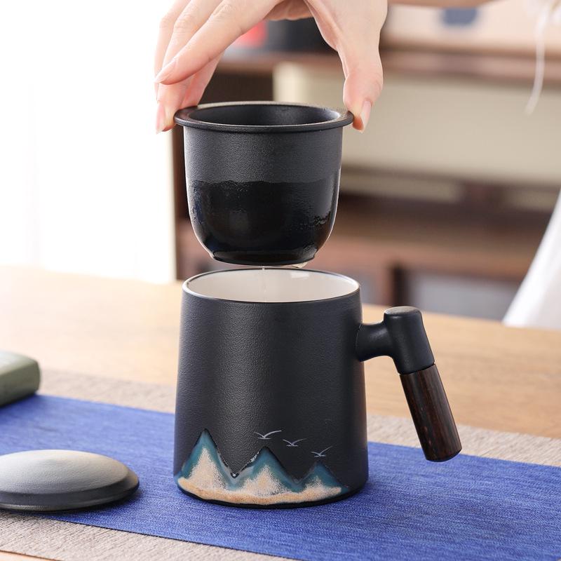 Corporate Anniversary Tea & Water Separation Mug - Custom Logo Option