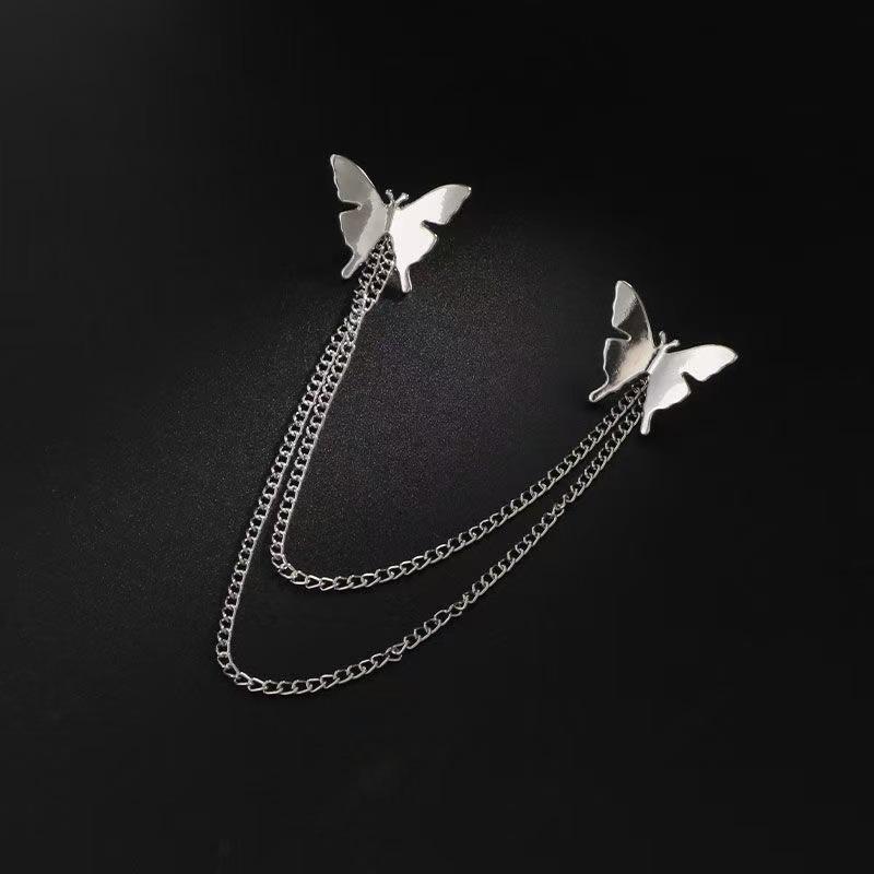 Butterfly Luminous Metal Tassel Brooch – Elegant & Versatile Alloy Accessory