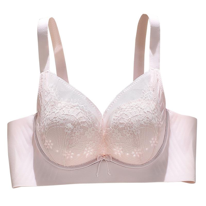 Large breasts are small, breathable and seamless, comfortable and skin-friendly, gathered, anti-sagging, non-steel ring breasted bra