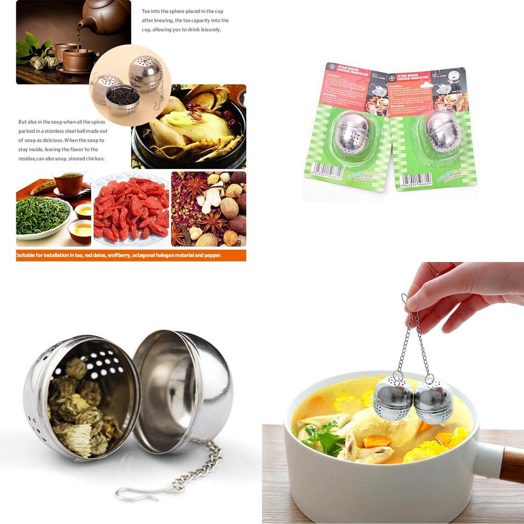 Kitchen Small Tool Set With 201 Stainless Steel Seasoning Balls For Tea Brewing And Soup Making