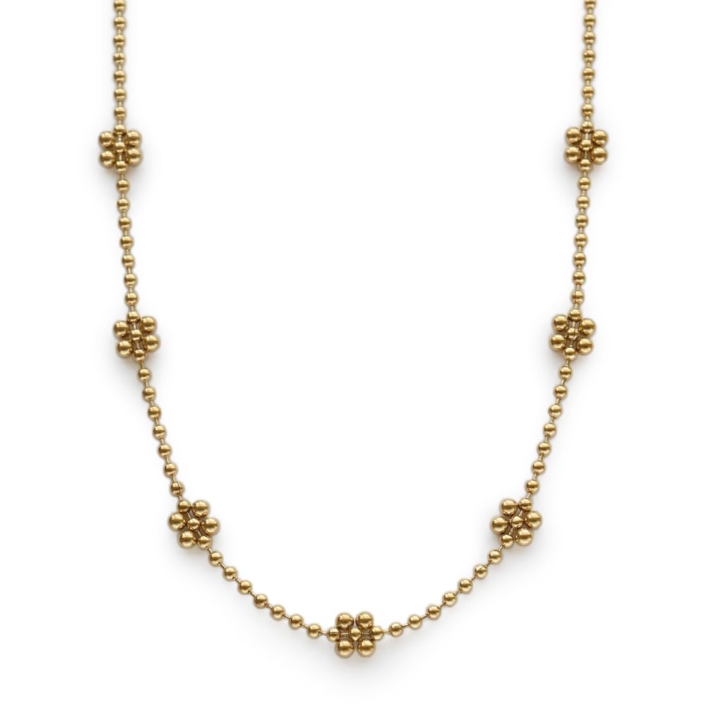 

JewelVOX Шар Хирургическая нержавеющая сталь Взрослый [Шкатулка для драгоценностей] Ожерелье, Гипоаллергенное, Женское, Короткое, Цепочка, Цветок, Сталь, Простое, (Золото) золотой