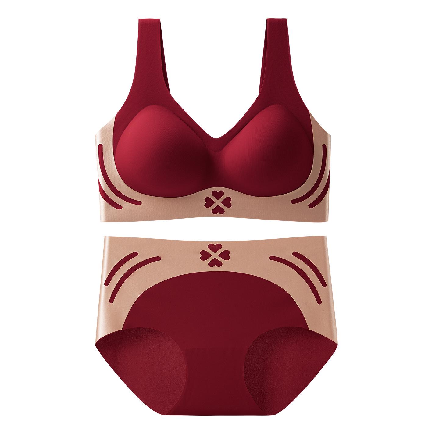 

Бесшовный Push-Up Бюстгальтер-Топ с Поддержкой Спины Без Косточек и Спинки, Комплект Нижнего Белья для Женщин 2XL (140-160 lbs)