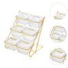 3 -stage Serving Shell Compartment Starter Plate with Lid And Iron Stand for The Kitchen