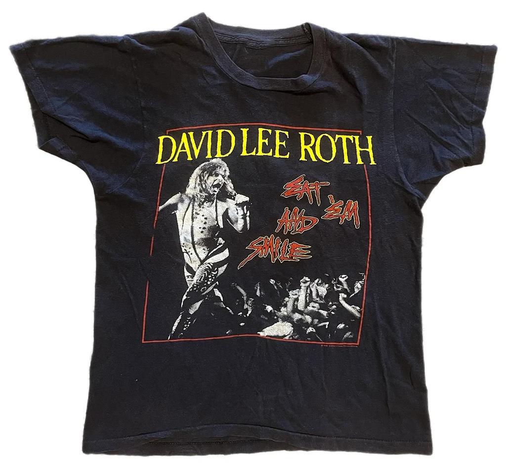 VTG David Lee Roth Eat 'Em And Smile Cotton Black S-5XL T Shirt US314