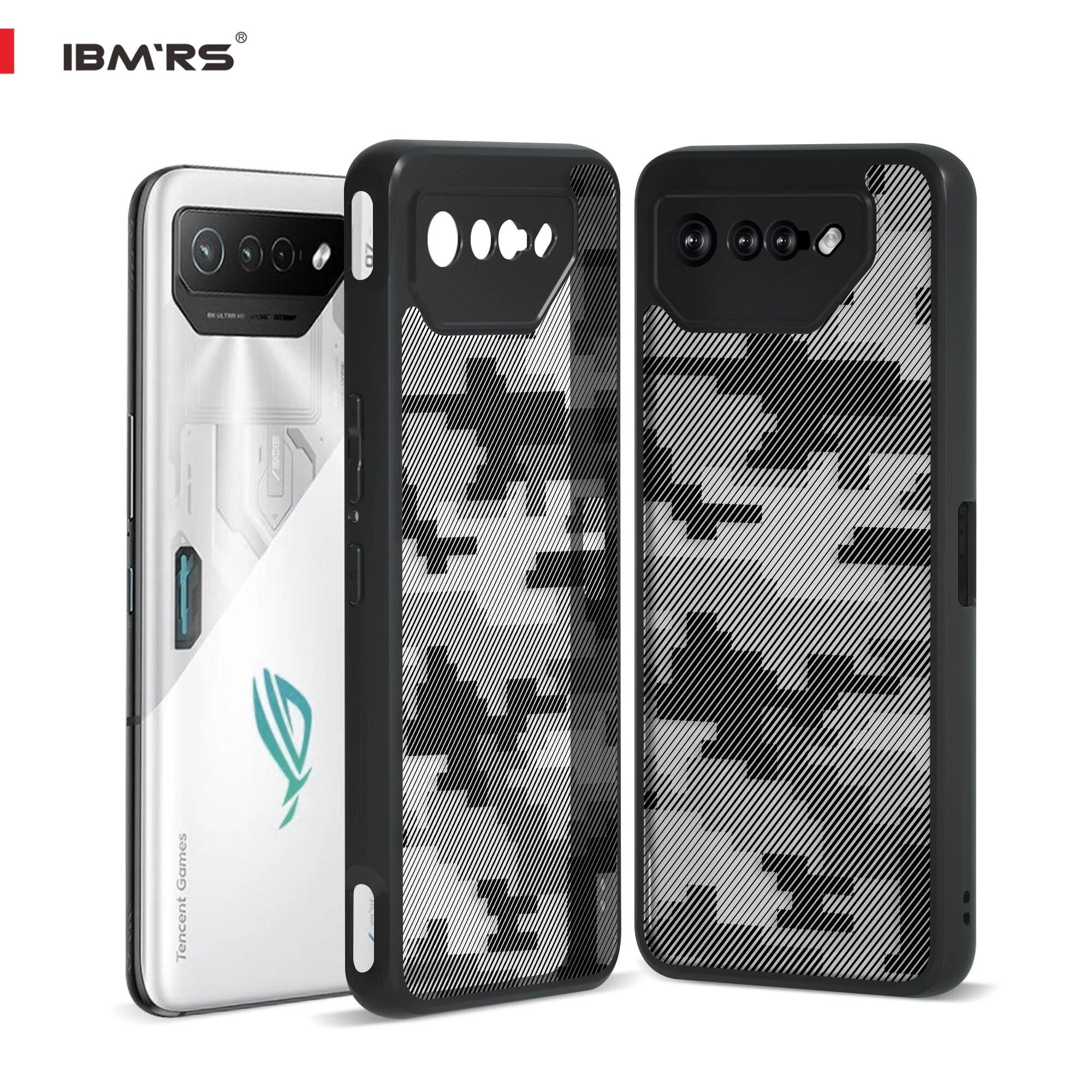 

(В комплекте ремешок на запястье)Чехол IBMRS для Asus ROG Phone 7, камуфляжный прозрачный жесткий чехол с защитой от ударов и царапин for phone series(6.7 )