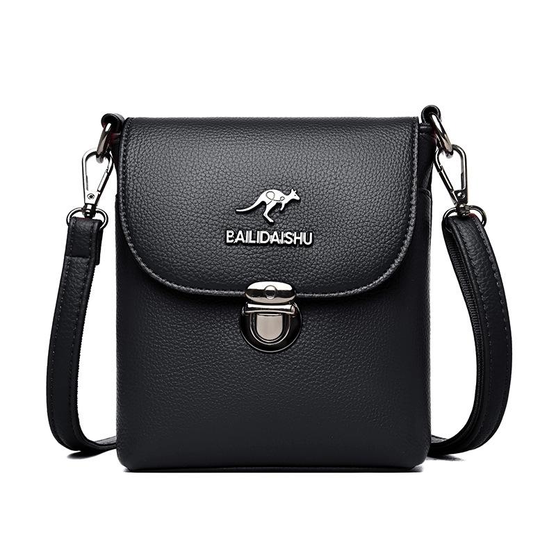 Soft leather fashion handbag for women 2024 new casual versatile black shoulder bag soft leather crossbody bag elegant for women