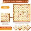 AOBKIAT Fall Thanksgiving Napk,24PCS Orange Pumpkin Maple Leaf Styles Guest Disposable Napk,for Autumn Harvest Holiday Dinner Party Supplies