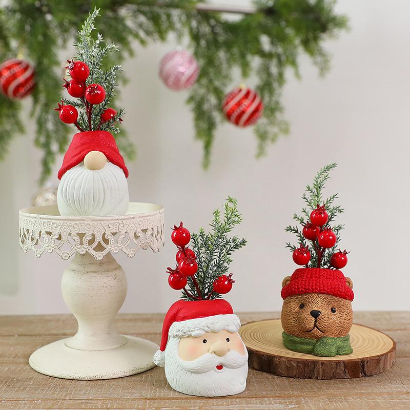 1PC Handicraft Creativity Dwarves Gift Multi-element Ornament Cement Decoration Christmas Festival Dolls