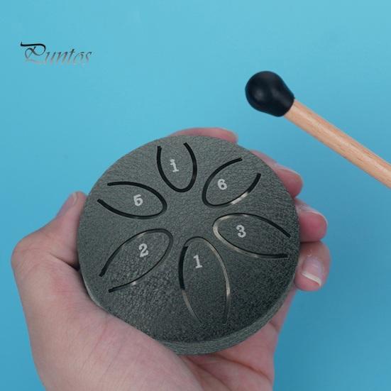Steel Tongue Drum for Kids 3 Inches 6 Notes Mini Rain Drums Outside Rain Music Maker with Mallets And Music Book for Garden Camping Meditation Yoga