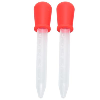 2pcs Multifunctional Transfer Pipette Silicone Calibrated Liquid Dropper for Laboratory DIY ArtRed