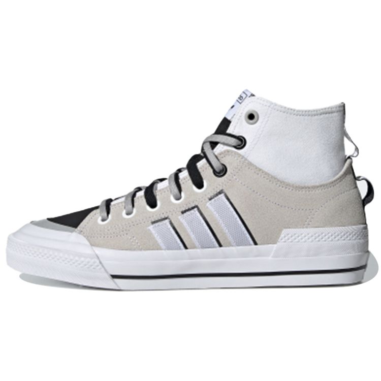Adidas Originals Nizza Hi DL Canvas Suede Mid-Top Skate Shoes Unisex Sneakers Gray White Black GZ2658 40⅔