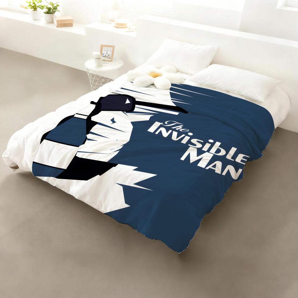 

Movie The Invisible Man Throw Flannel Throw Blanket: Soft Kid-Friendly Warm Anti-Static All Season Washable Couch Bed Home 75x90cm