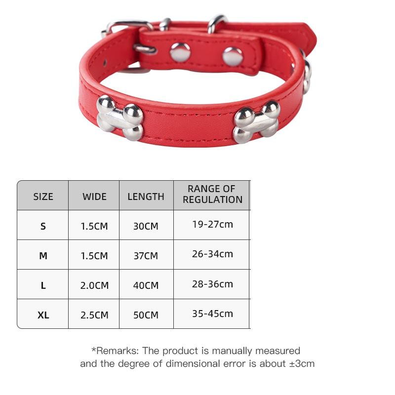 Adjustable Pet Collar Bone Accessory Dog PU Leather Traction Rope Popular Dog Collar