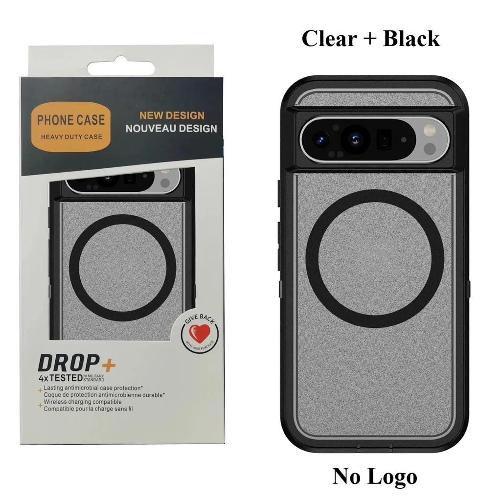 Transparent Bicolor Armor Ott Box MagSafe Case For Google Pixel 10 9 8 A Pro Rugged Wireless Charge Defender XT Protect Cover