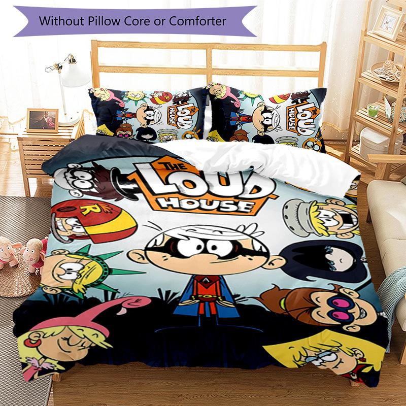 3pcs The Loud House1 Pattern Bedding Set Duvet Cover Set Includes Duvet Cover &pillowcases, Perfect All Season Bedroom Decoration & Gift
