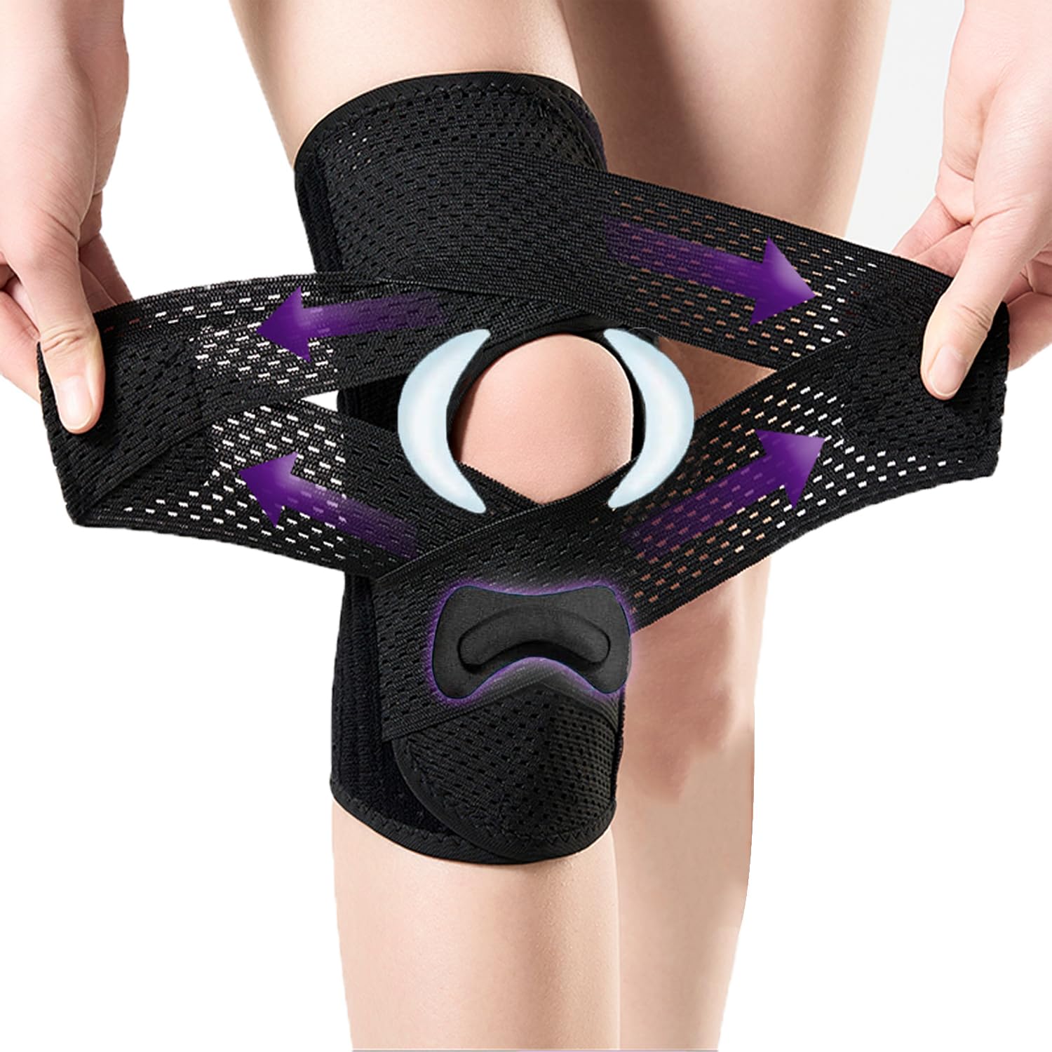

Model Released in Knee Support Pads with Belt for Ligament Injury Support for Knee Mesh Knee Joint Ligament Secure Knee Perforated Easy to Put On and