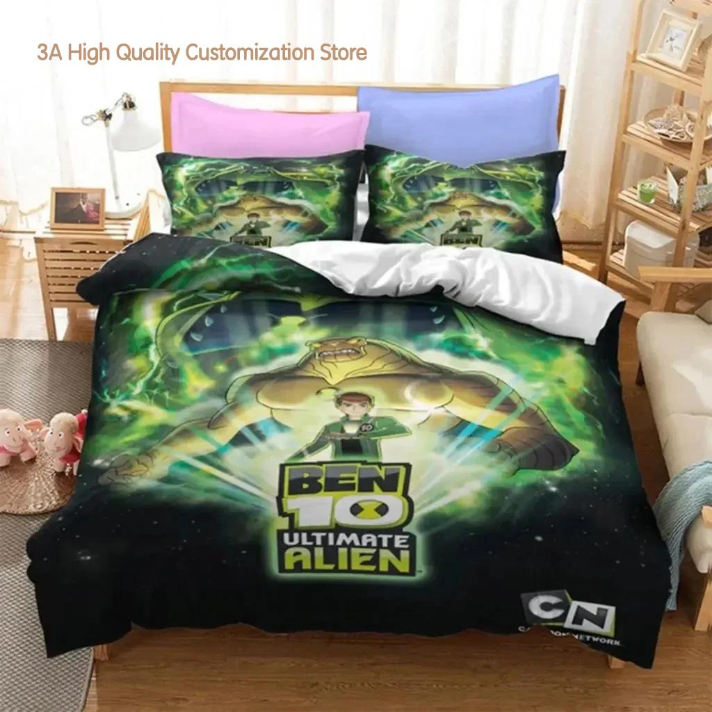 3d Print Ben Alien Force 10 Teenage Hacker Bedding Set Boys Girls Twin Queen Size Duvet Cover Pillowcase Bed Boys Adult