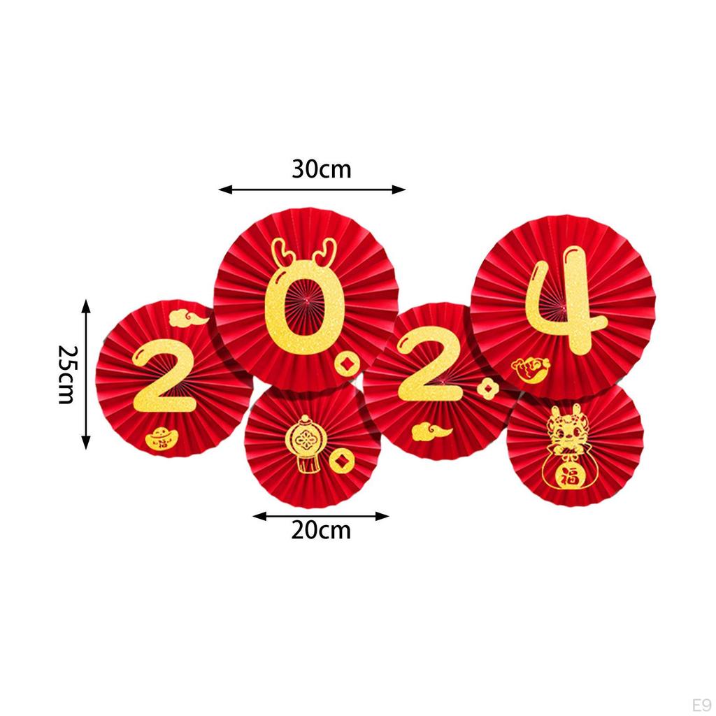 6er Pack Papierfächer Chinesisches Jahresfest Zubehör