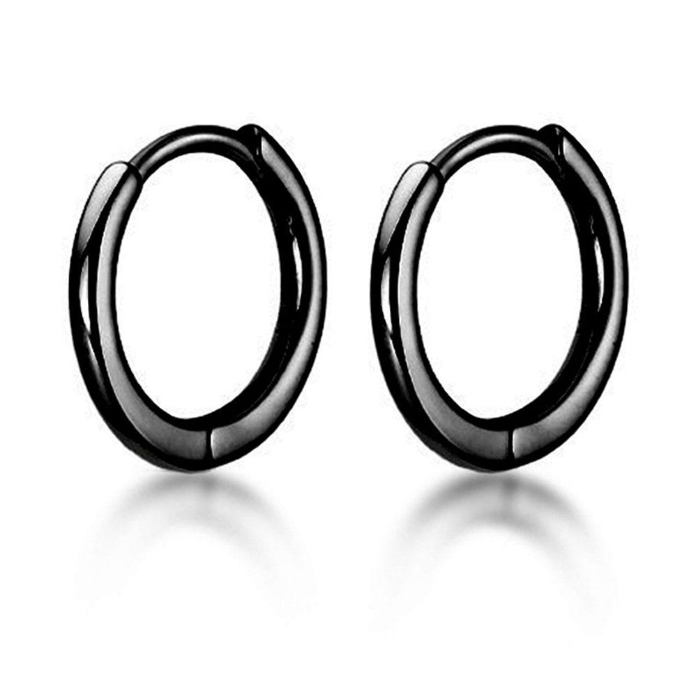 1 Pair Punk Stainless Steel Stud Earrings Black Earrings Set For Men Women Vintage Hip Hop Piercing Ear Fashionable and Minimalist Jewelry