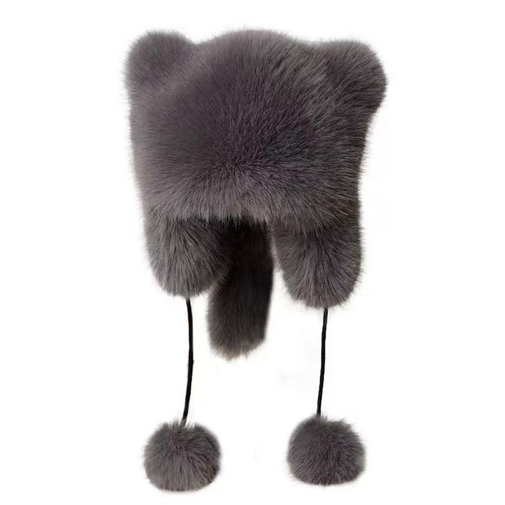 Ear Protection Plush Hat Windproof Big Bear Hat Fashionable Winter Hat  Unisex