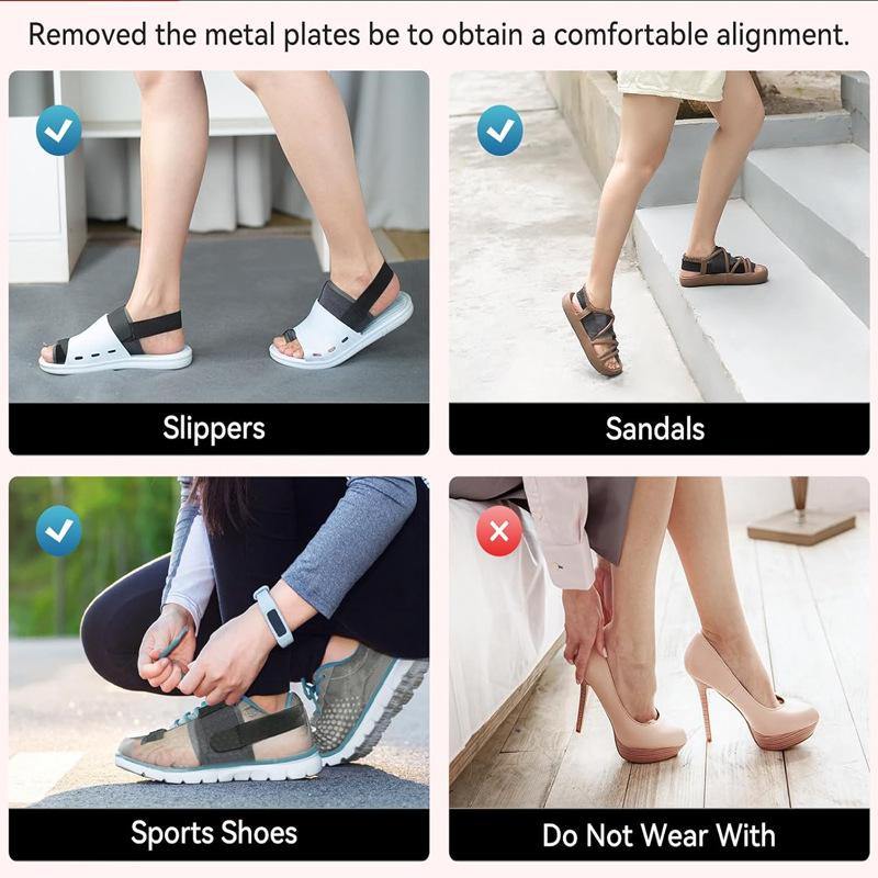 Alineador de Hallux Valgus para el Pulgar Dedos Valgos Separador de Dedos Corrección Soporte de Tira de Aluminio