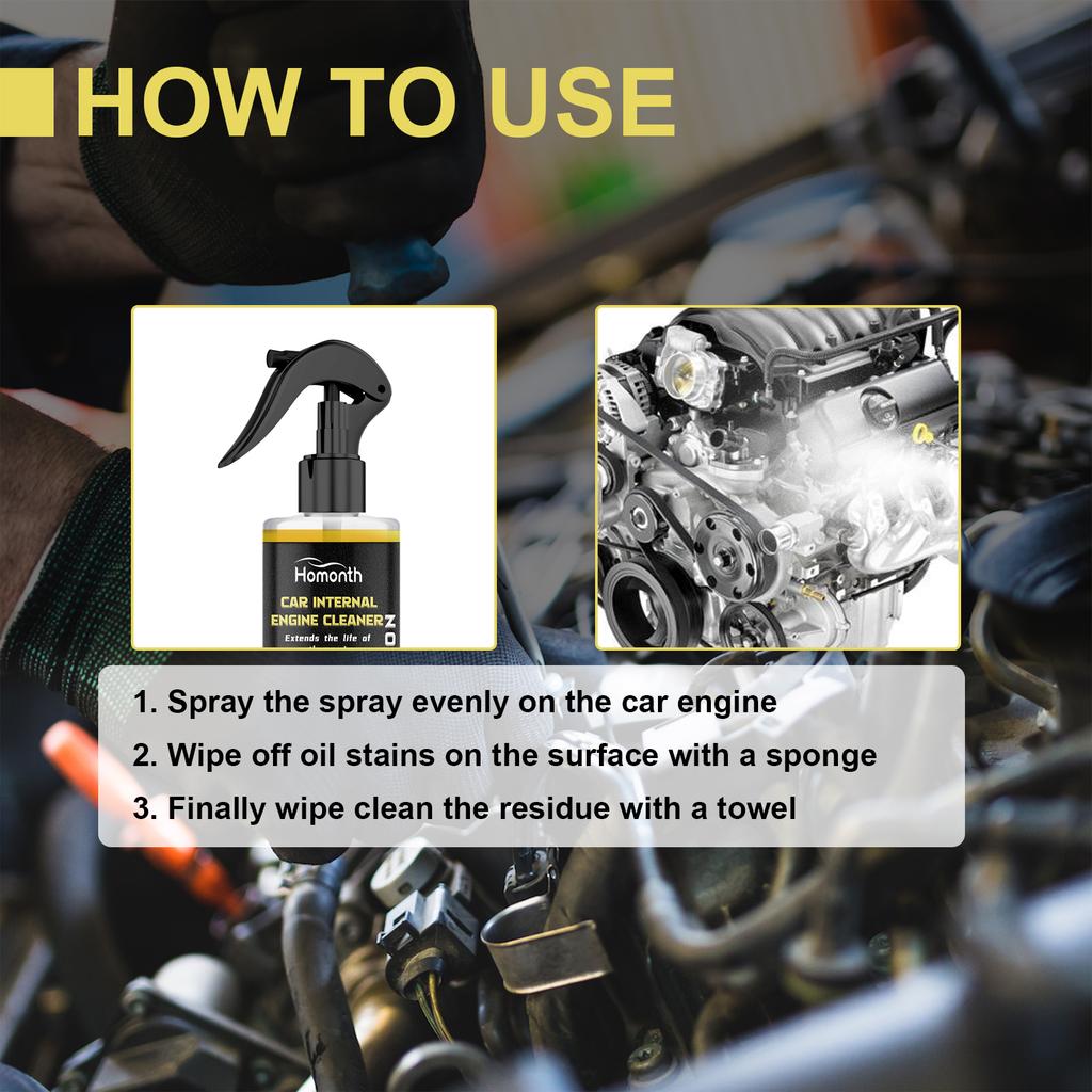 Homonth Car Engine Cleaner Powerful Engine Bay Degreaser & Mud Remover No-Disassembly Cleaning Solution 300ml with Free Sponge