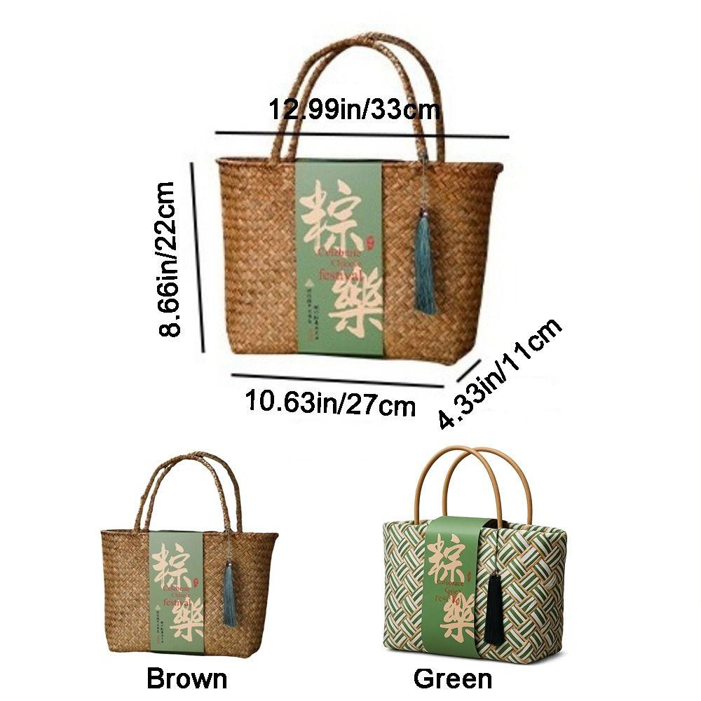 Bamboo Handwoven Storage Basket Chinese Style Gift Box Gift Packaging Handbag  Mid Autumn Festival