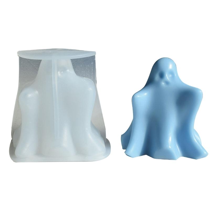 Halloween Soap Molds Candle Moulds Ghost Shaped Silicone Crafts Mould Silicone Material Gift for DIY Hand-Making Lover