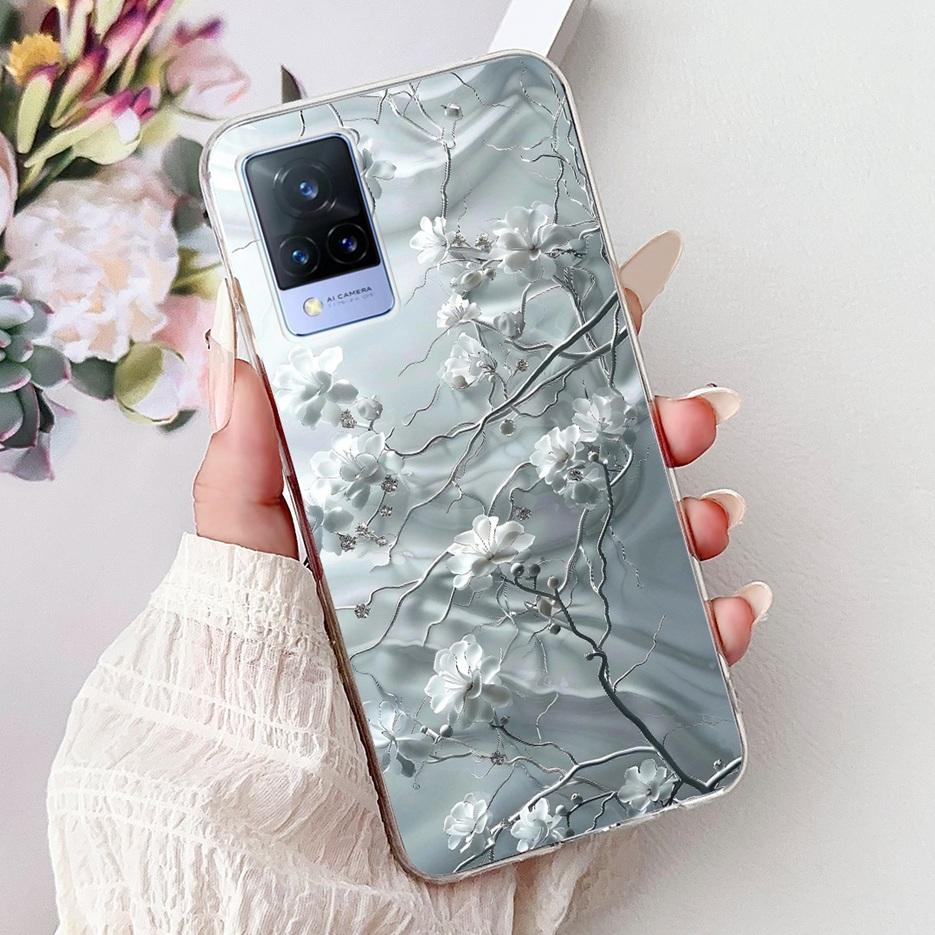 For Vivo V21e Case V2061 Cute Cat Lion Painted Cover Soft Silicone Phone Cases For Vivo V21 V2066 V2108 V 21 VivoV21 E 4G Fundas