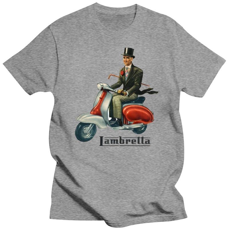 Klasyczny Vintage 1950 Naklejka na Skuter Lambretta -VespaModHipster Mężczyźni Kobiety bawełniany t-shirt Unisex Modny t-shirt
