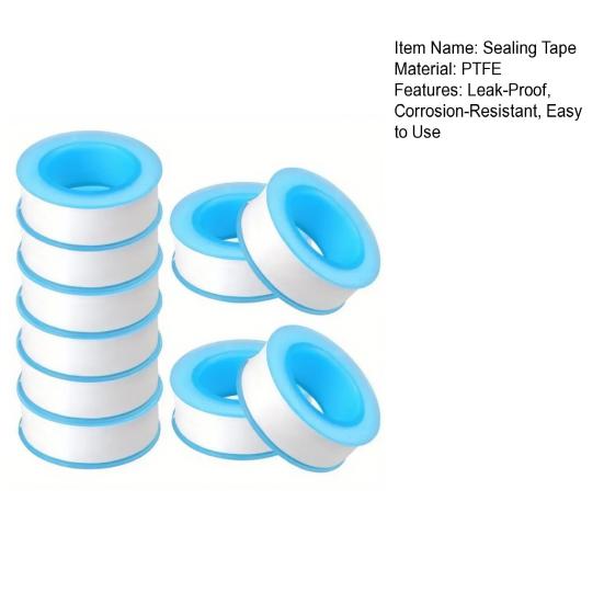 10Pcs Sealing Tape Leak-Proof Corrosion-Resistant Easy To Use White Anti-Aging Threaded Pipe Tape Garden Faucet Tape