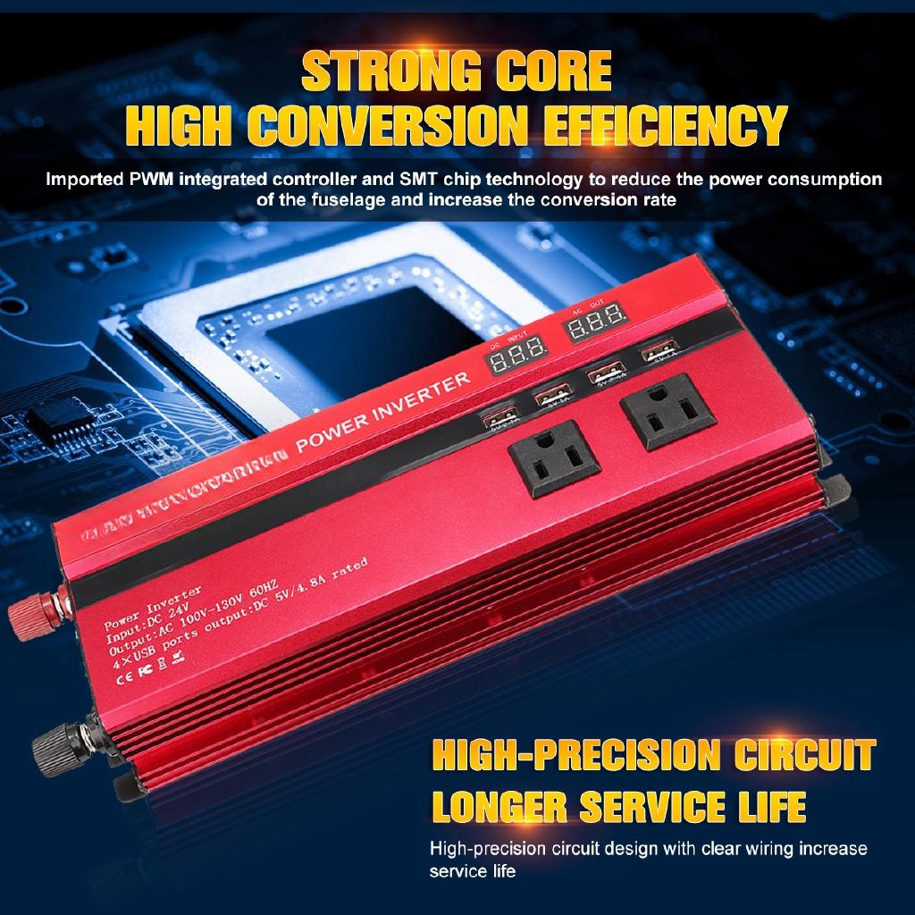 Solar Power Inverter LED 5000W 12v DC to 220V AC Sine Wave Converter