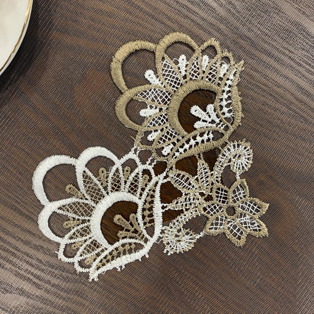 New Dacron Tea Table Cover Oval Shape European Tablecloth Embroidered Dining Table Runner Home