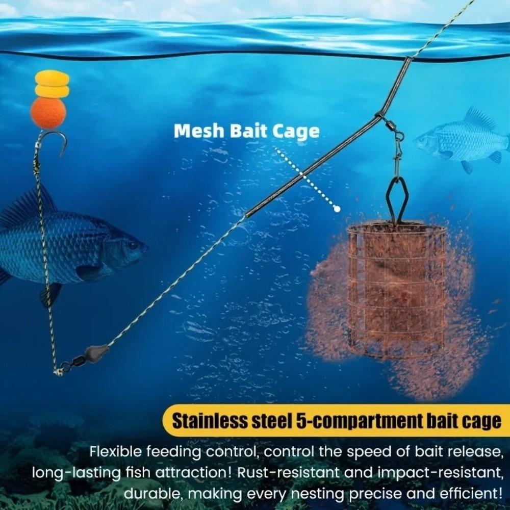 40/50/60g Weights Mesh Bait Cage Feeders Controlled Release Small Fish Protection Bait Release Feeders Fish Protection Feeders