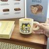 Cute Toast Puppy Ceramic Mug with Lid Spoon Practical Birthday Gift for Friends Meaningful Creativity