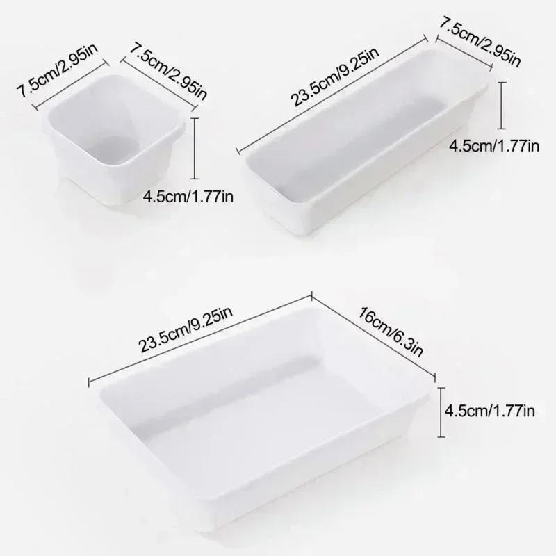 Ensemble de 8 pièces Rangement divers Boîte de rangement de bureau Tiroir pliant de bureau Organiseurs de bureau Support de papeterie multifonctionnel Plastique